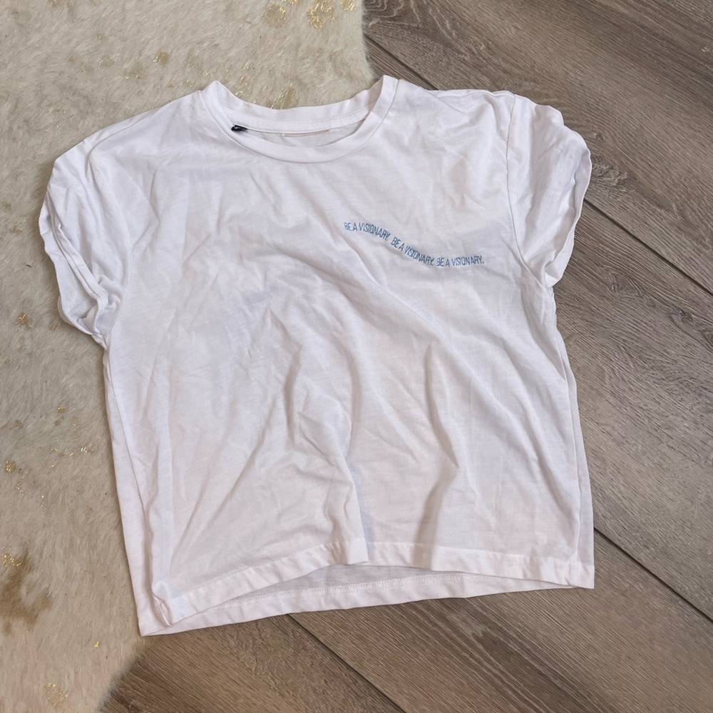 Gymshark Be A Visionary White Cropped Tee